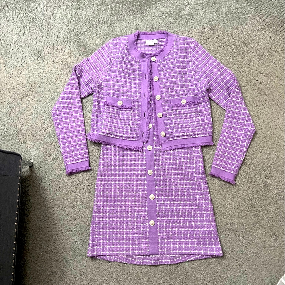 Knit Purple Dress Set